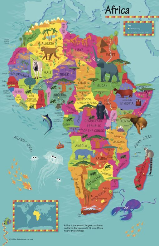Collins Children's Africa Wall Map by Collins
