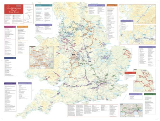 Collins Nicholson Waterways Map of Great Britain by Collins