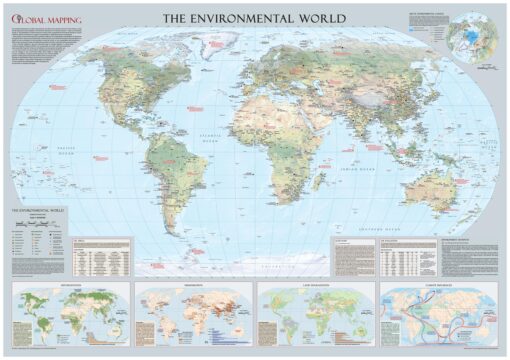 Environmental World Wall Map - Large by Global Mapping