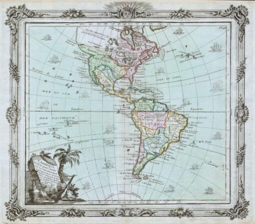 Brion de la Tour Map of North America and South America (1764) by Artokoloro