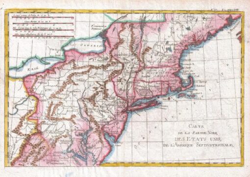 Raynal and Bonne Map of Northern United States (1780) by Artokoloro