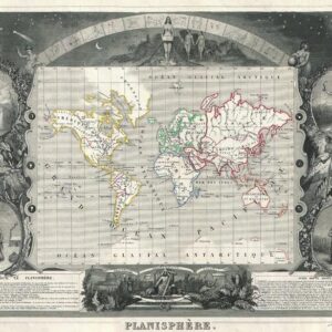Levasseur Map of the World (1847) by Artokoloro