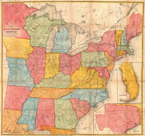 Andrews Railroad Map of the United States (1852) by Artokoloro