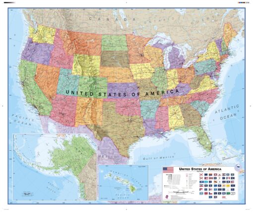 USA Political Wall Map by Maps International