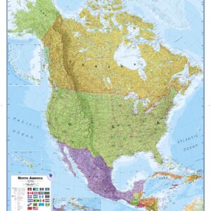 North America Political Wall Map by Maps International