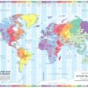 Color Blind Friendly Time Zone Wall Map of the World by Cosmographics