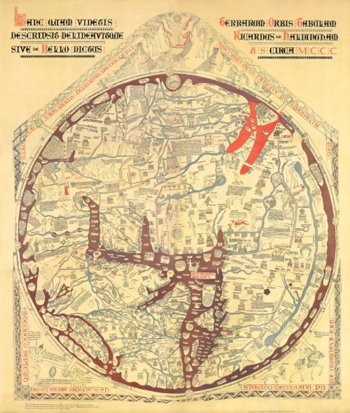 Stanford's Facsimile of the Hereford Mappa Mundi (1869) - Resized to 2A0 width by Stanfords
