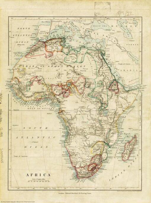 Stanford's Africa Map (1879) by Stanfords