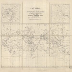 Stanford's Route Map of the Earth Black and White (1853) by Stanfords