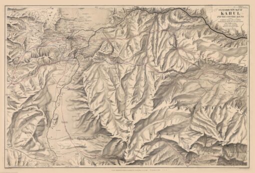 Stanford's New Map of Kabul (1880) by Stanfords