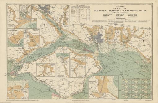 Stanford's Chart of the Solent, Spithead and Southampton Water (1932) by Stanfords