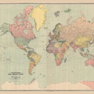 Stanford's New Library Chart of the World (1920) - Resized to 2A0 height by Stanfords