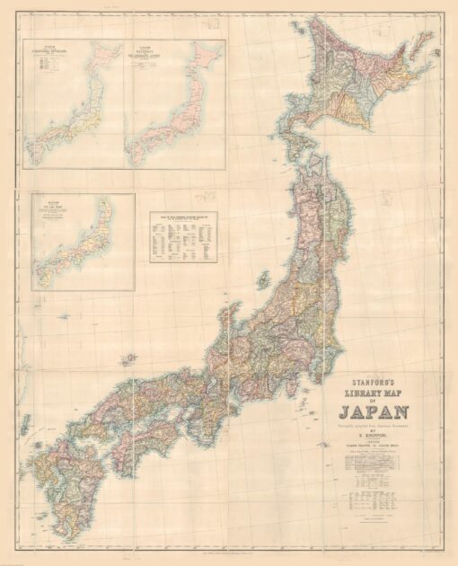 Stanford's Map of Japan (1879) - Resized to 2A0 width by Stanfords