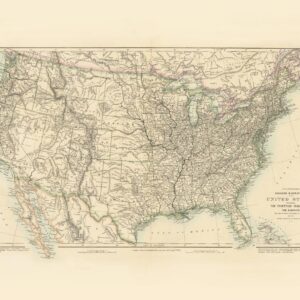Stanford's Folio Smaller Railway Map of the United States (1876) by Stanfords