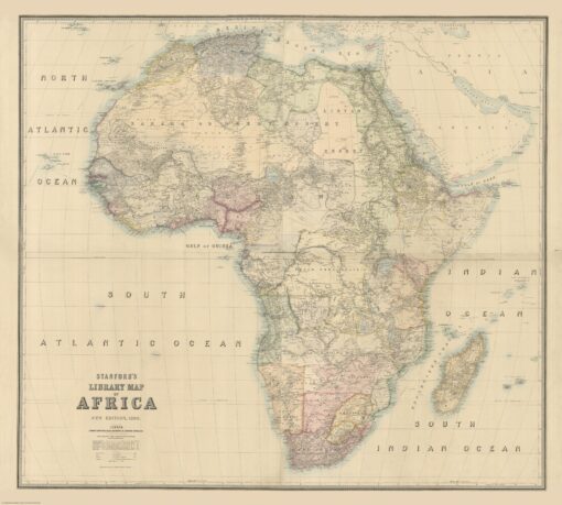 Stanford's Library Map of Africa (1890) by Stanfords
