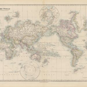 Stanford's Pacific-centred World Map (1884) by Stanfords