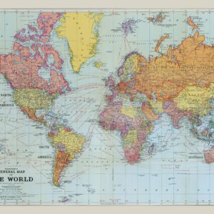 Stanford's General Map of the World (1920) Blue Version by Stanfords