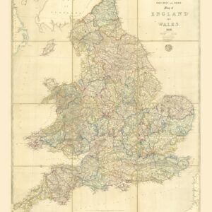 Stanford's Railway and Road Map of England and Wales (1856) by Stanfords