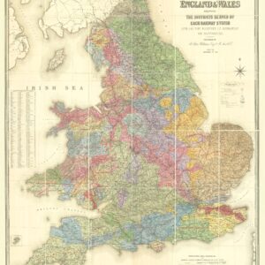 Stanford's Railway Map of England and Wales (1873/4) - Resized to 2A0 width by Stanfords