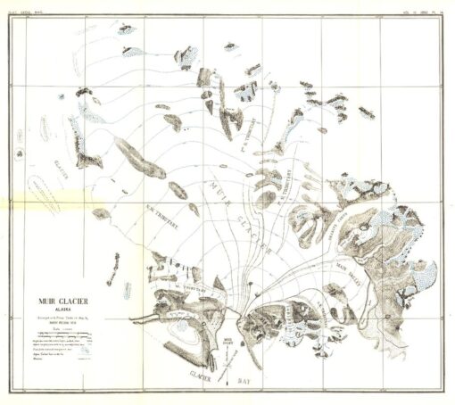 Muir Glacier, Alaska - Published 1892 by National Geographic