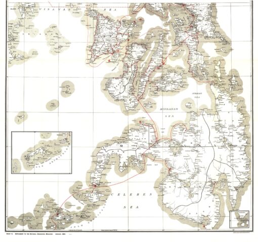 Philippines Military Telegraph Lines South - Published 1902 by National Geographic