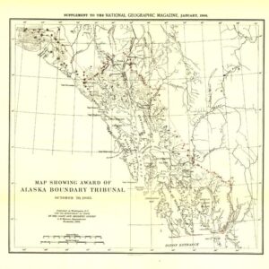 Map Showing Award of Alaska Boundary Tribunal of 1896 - Published 1904 by National Geographic