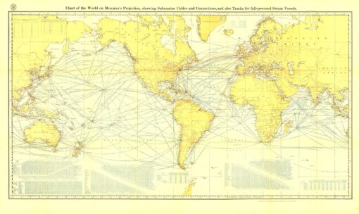 Chart of the World on Mercator's Projection - Published 1905 by National Geographic