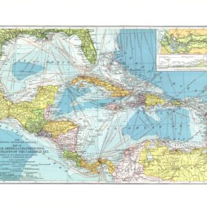 Central America, Cuba, Porto Rico, and the Islands of the Caribbean Sea - Published 1913 by National Geographic