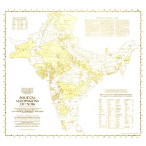 Political Subdivisions of India  -  Published 1946 by National Geographic