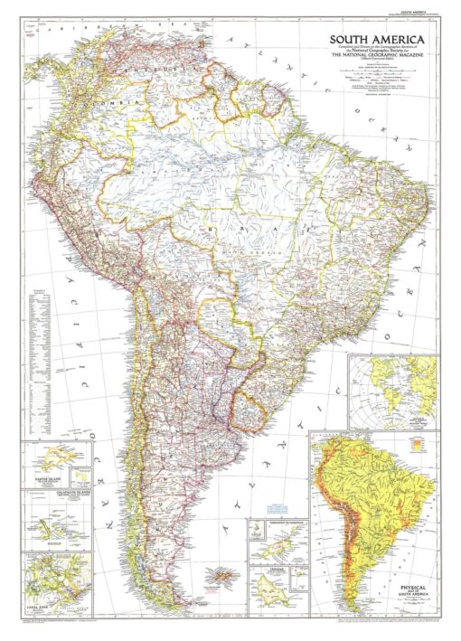 South America  -  Published 1950 by National Geographic