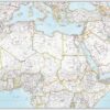 Arab World Map - in Arabic by National Geographic