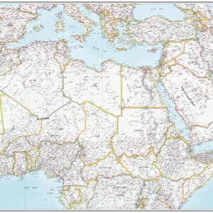 Arab World Map - in Arabic by National Geographic