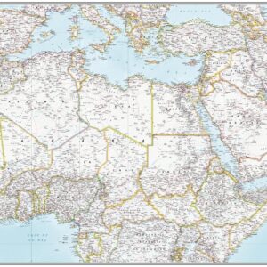 Arab World Map - in English by National Geographic