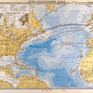 North Atlantic Ocean Map in German - Gotha Justus Perthes 1872 Atlas by Artokoloro