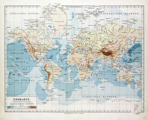 Map of the World in German (1899) by Artokoloro
