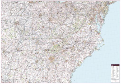 Middle Atlantic States Wall Map by Mapping Specialists