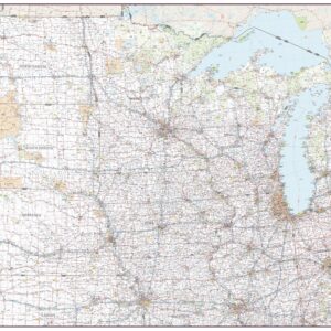North Central United States Wall Map by Mapping Specialists