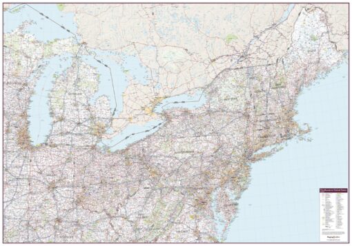 Northeastern United States Wall Map by Mapping Specialists