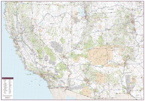 Southwestern United States Wall Map by Mapping Specialists