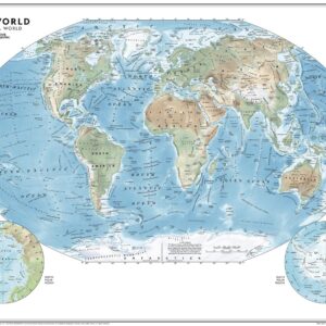 Physical World Map - Atlas of the World, 11th Edition by National Geographic
