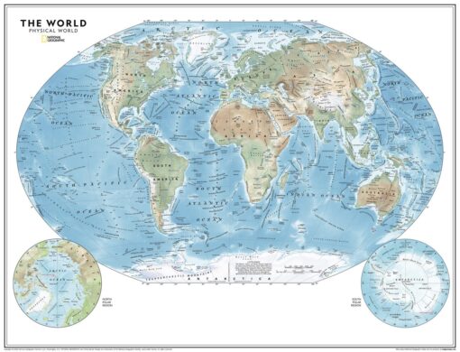 Physical World Map - Atlas of the World, 11th Edition by National Geographic