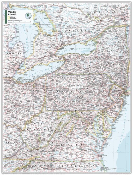 Middle Atlantic U.S. - Atlas of the World, 11th Edition by National Geographic