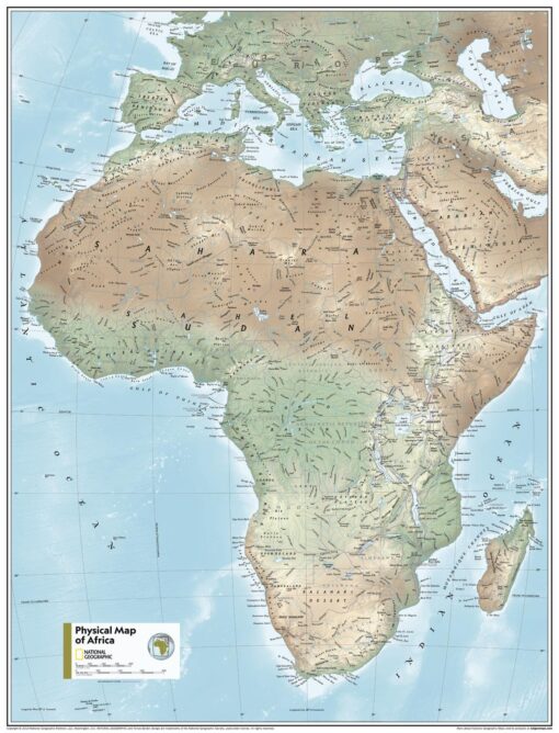 Africa Physical - Atlas of the World, 11th Edition by National Geographic