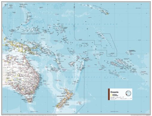 Oceania Political Map - Atlas of the World, 11th Edition by National Geographic