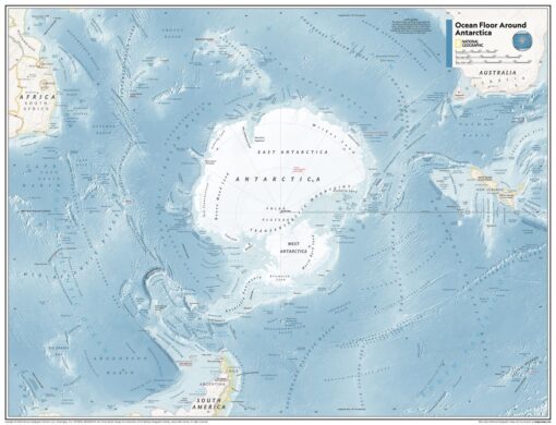 Ocean Floor around Antarctica - Atlas of the World, 11th Edition by National Geographic