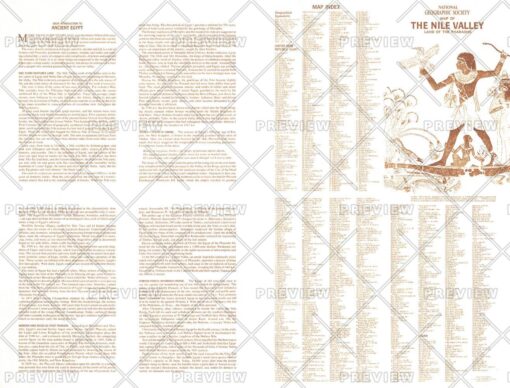 Nile Valley, Land of the Pharaohs Index - Published 1965 by National Geographic