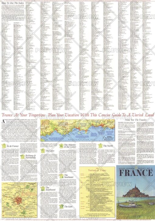 Travelers Map of France Theme - Published 1971 by National Geographic