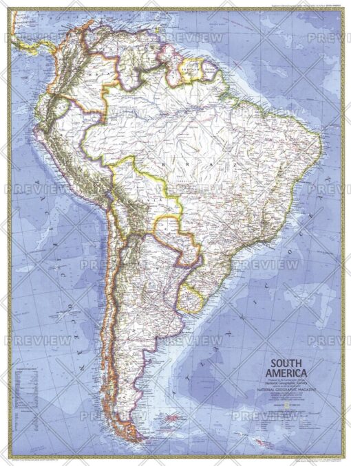 South America  -  Published 1972 by National Geographic