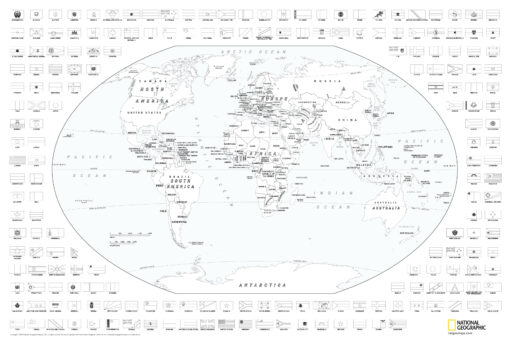 World Coloring Map with Flags by National Geographic