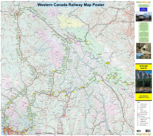 Western Canada Railway Map by GoTrekkers